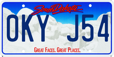 SD license plate 0KYJ54