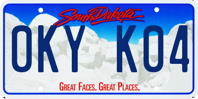 SD license plate 0KYK04