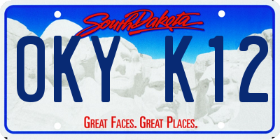 SD license plate 0KYK12