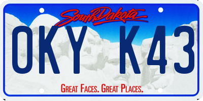 SD license plate 0KYK43