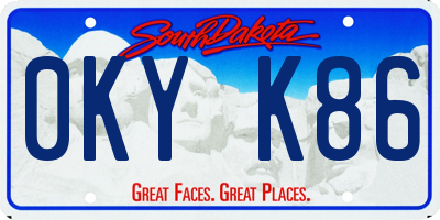 SD license plate 0KYK86