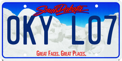 SD license plate 0KYL07