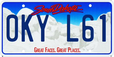SD license plate 0KYL61