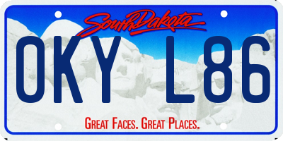 SD license plate 0KYL86