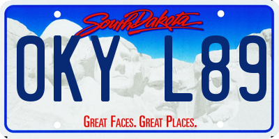 SD license plate 0KYL89