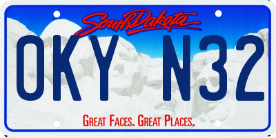 SD license plate 0KYN32