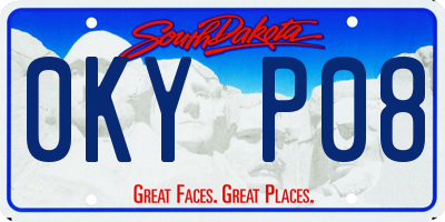 SD license plate 0KYP08