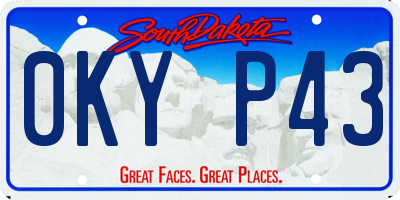 SD license plate 0KYP43