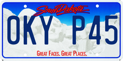 SD license plate 0KYP45