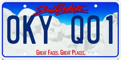 SD license plate 0KYQ01