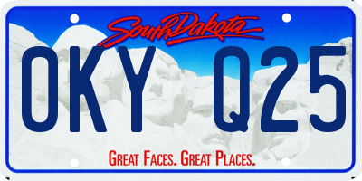 SD license plate 0KYQ25