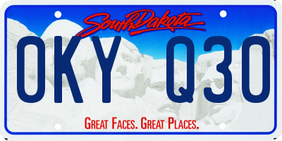 SD license plate 0KYQ30