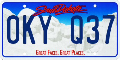 SD license plate 0KYQ37