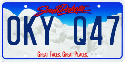 SD license plate 0KYQ47