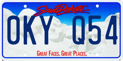 SD license plate 0KYQ54