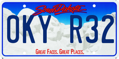 SD license plate 0KYR32