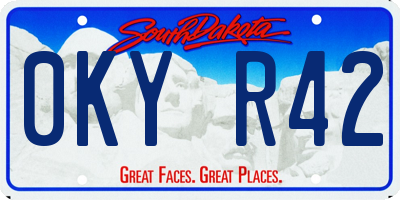 SD license plate 0KYR42