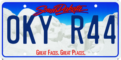 SD license plate 0KYR44