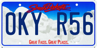 SD license plate 0KYR56