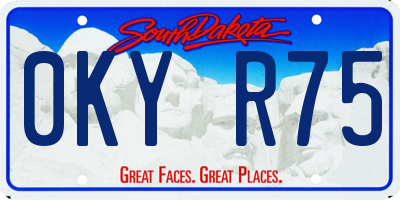 SD license plate 0KYR75