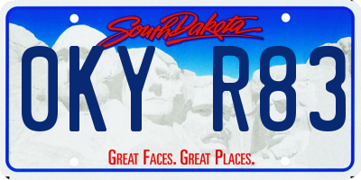 SD license plate 0KYR83