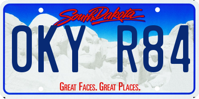 SD license plate 0KYR84