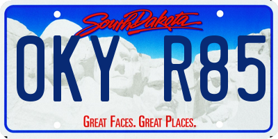 SD license plate 0KYR85