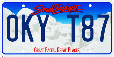 SD license plate 0KYT87