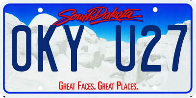 SD license plate 0KYU27