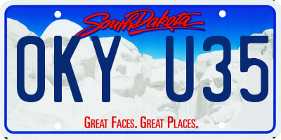 SD license plate 0KYU35