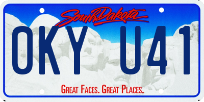 SD license plate 0KYU41