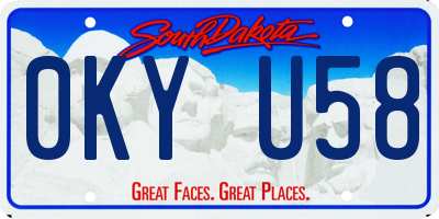 SD license plate 0KYU58