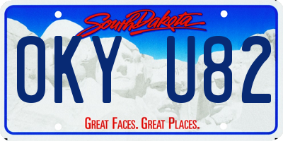 SD license plate 0KYU82