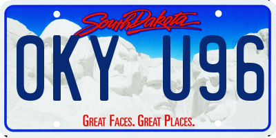 SD license plate 0KYU96