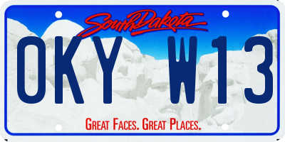 SD license plate 0KYW13