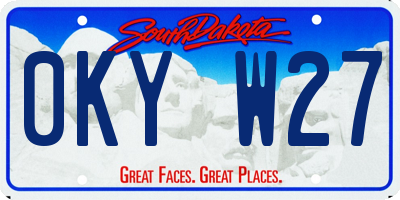 SD license plate 0KYW27