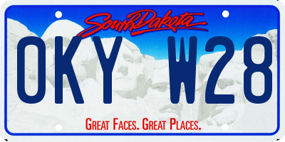 SD license plate 0KYW28