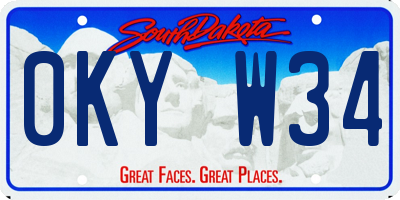 SD license plate 0KYW34