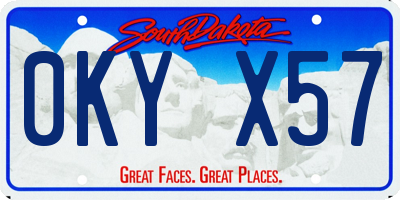 SD license plate 0KYX57