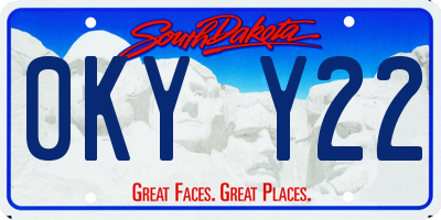 SD license plate 0KYY22