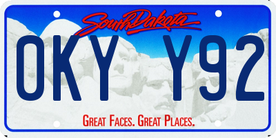 SD license plate 0KYY92