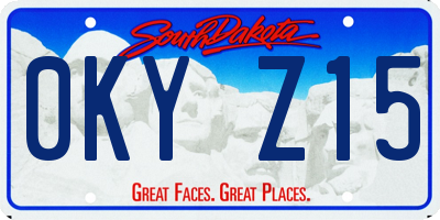 SD license plate 0KYZ15