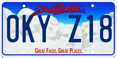 SD license plate 0KYZ18