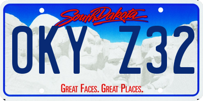 SD license plate 0KYZ32