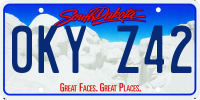 SD license plate 0KYZ42