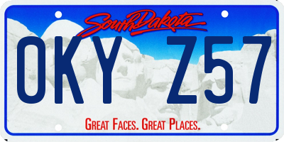 SD license plate 0KYZ57