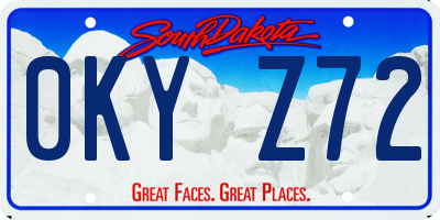 SD license plate 0KYZ72