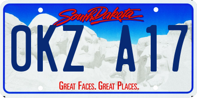 SD license plate 0KZA17
