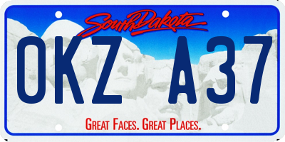 SD license plate 0KZA37