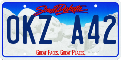 SD license plate 0KZA42